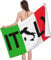 EMENZA Italien Strandtuch Groß 70 x 150 cm, 3D Flagge Microfaser Strandtuch Badetuch, Schnelltrocknend Strandtücher Herren Frauen Badetücher, Strandlaken, Handtuch, Strandhandtuch, Handtücher
