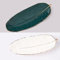 Generisch 2PC Keramik Blatt Shaped Dish Tablett, Vergoldete Keramik Serviertablett, Snack Teller, Servierplatte, weiße Feder geformte Platte Snack Storage Tablett (Ein Grün und A Weiß)