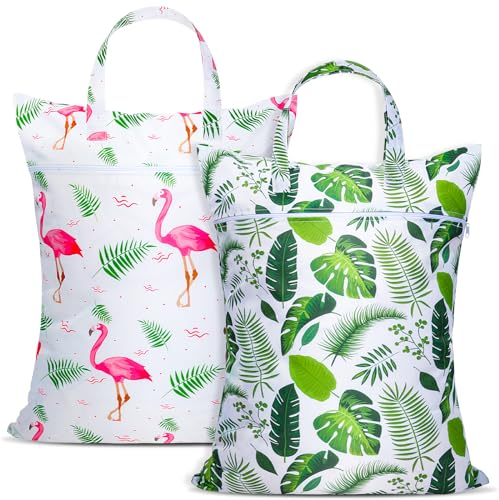 2 Stück großer Reise-Wäschesack, wasserdicht, mit Griff, waschbar, schmutzige Kleidertasche für Reisen, nass, trocken, Badeanzug, Workout-Tasche für Fitnessstudio, Kleidung, Wäsche, nasse Kleidung