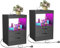 PIPIPOXER 2er Set Nachttisch mit Steckdose & USB, Nachttisch Schwarz Nachtschrank Hochglanz Nachtkommode 2 Schubladen mit Led 16 Farben Beleuchtung Beistelltisch für Schlafzimmer, 40x60x35cm
