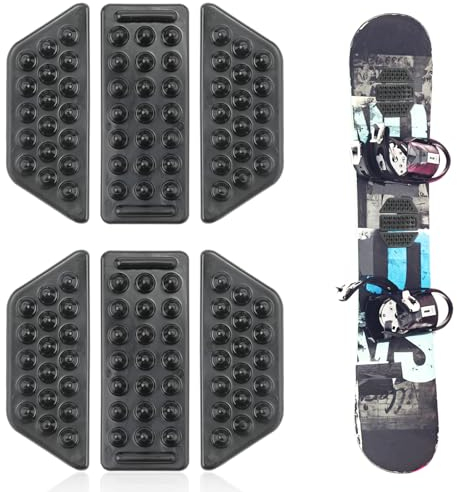 PEUTIER 2 Sets à 6 Stück Stomp Pad, Klar Anti-Rutsch Stomp Pad Snowboard Grip Pad für Snowboarden (Schwarz)