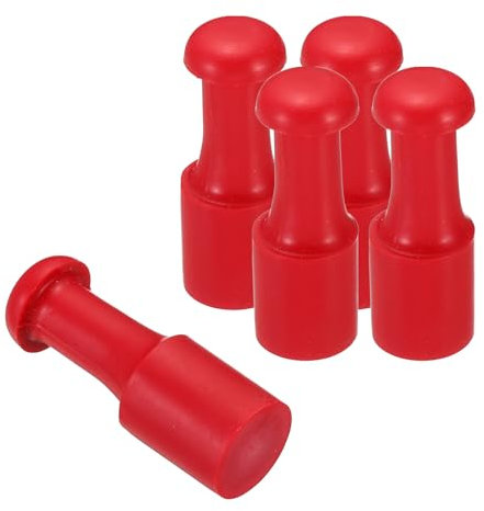 PATIKIL Manico Tondo in Gomma da 15 Mm, Pz5 Supporti in Gomma per Timbri, Maniglie per Cassetti, per Creare Timbri Fai-Da-Te, Scrapbooking, Rosso