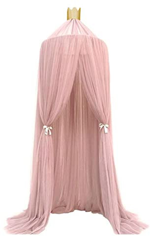 Elegante Baldacchino per Bambini-Zanzariera in Rete per la Casa-Tende Eleganti a Baldacchino dal Soffitto-Lettino a Baldacchino per Bambini Camera da Letto per Bambini (Rosa)