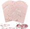 60 Stück Servietten Rose Gold, 32,5 x 32,5cm Happy Birthday Servietten, Rose Gold Paper Napkins, Papierservietten mit Konfetti Tisch, Tischdeko für Mädchen Geburtstags Party