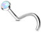 Agrewd Anneau de nez en titane massif 18G Clou de nez en forme de S en opale ronde Argent sterling Piercing de nez Bijoux de piercing pour narine Bijoux de piercing en titane 5g Unisexe