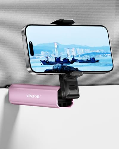 viozon Handyhalterung Flugzeug, Reise Gadgets, faltbar für den Tisch, geeignet für 4,6-6,9 Zoll Handy, leicht zu tragen,aus Aluminiumlegierung, für Flugzeug, Shinkansen, Reisen, Handyhalterung, Rosa