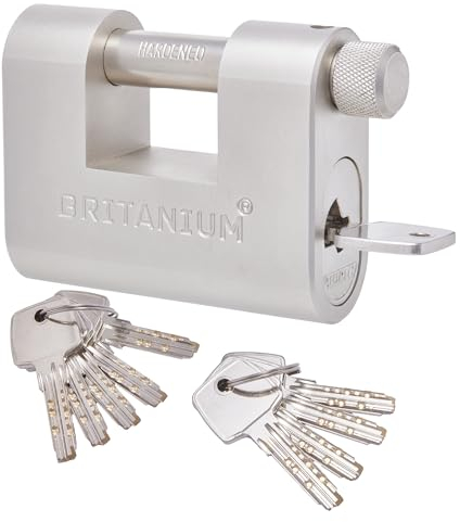 Britanium® BRL85 Vorhängeschloss mit 10 Schlüsseln