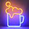 Steht an neon für den Jungen (Blue Beer Mu) Neon-Bierschilder als Wanddekoration, USB-betriebenes Blau-Gelbes Bierkrug-Schild für Ehemann Freund, Geschenke für Bar, Nachtclub, Café