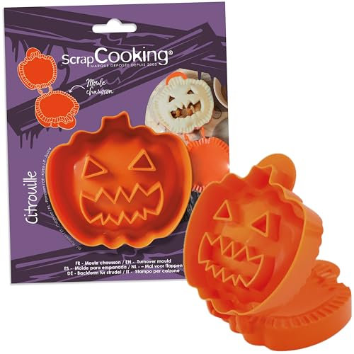 ScrapCooking - Halloween Taschen-Form - Kürbis-Ausstecher für gefüllte Teigtaschen - Backen, Küche – Appelflap Ausstechform - Empanadas Strudel - Apfeltaschen - 2153, Orange