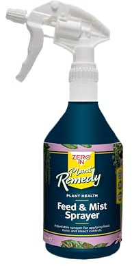 Zero In® Plant Remedy Feed & Mist Sprayer – 750ml, Multi-Purpose Indoor Plant Mister and Spray Bottle, Indoor Plants, Cleaning, Outdoor, Garden, Fertilisers, Insect Control