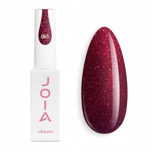 JOIA Vegan Hybrider Nagellack Rot mit Glitzer | UV Gel Polish Red with glitter 065 6 ml