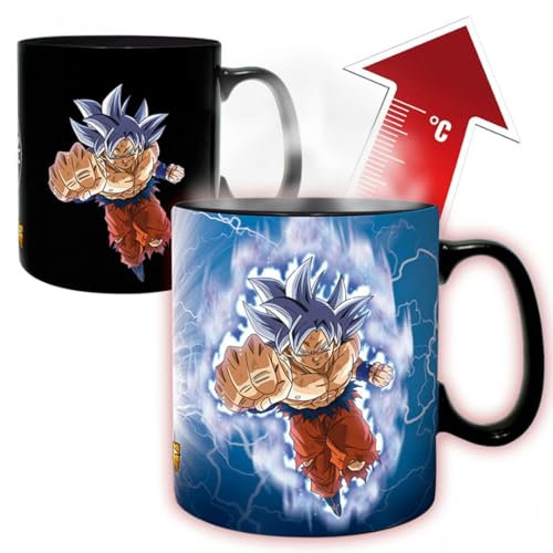 ABYSTYLE Dragon Ball Goku vs Jiren - Taza de cerámica con cambio de calor para café y té, 460 ml, taza de Dragon Ball, taza de café, mercancía de Dragon Ball, regalos de Dragon Ball