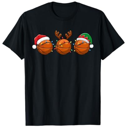 Santa Elf Rentier Basketball Weihnachten Damen Herren Kinder T-Shirt