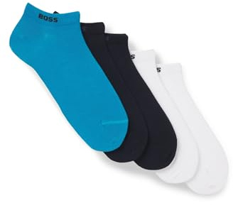 BOSS Mens 5P AS Uni CC Five-pack of cotton-blend ankle-length socks with branding