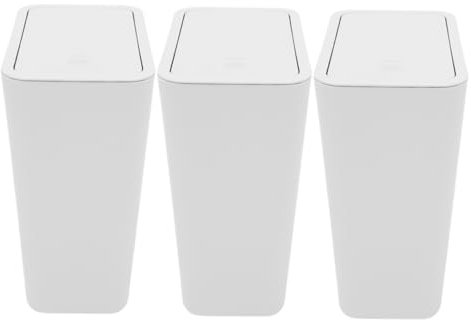 Warmhm 3pièces Poubelle Slim Avec Couvercle Pression Bac à Déchets Pour Cuisine Salle De Bain Et Bureau Conteneur à Ordures Empilable Et Pour Espaces Réduits