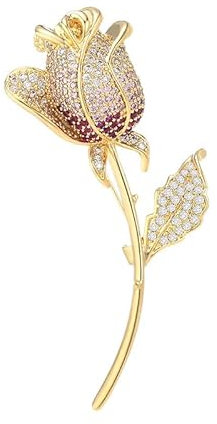 Broche rose en cristal micro-épinglée Accessoires Accessoires, Métal Zinc Acrylique