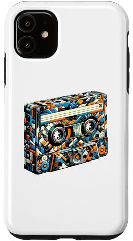 iPhone 11 Polygon Art Cassette Player Music Tape Recorder Case
