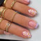 Generic French Tip Stick on Nails, 24PCS Elegant Fake Nails, Short Square Press on Nails, Glue on Nails, Nail Art Design Sweet Fake Nails Kit for Women Daily Use (Flower)