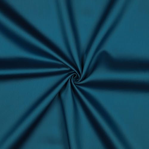 0,5m Baumwoll-Satin Baumwollstoff Satinstoff Meterware unifarben Oeko-Tex zertifiziert, Farbe:azurblau