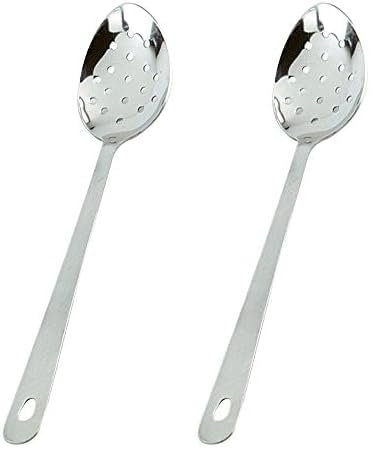 IBILI 710800 Löffel mit Löchern, Edelstahl, Silber, 34 x 6.5 x 2cm (Packung mit 2)