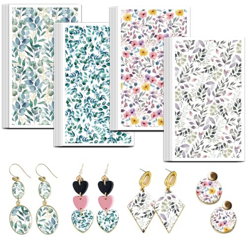 OLYCRAFT Ton-Transferpapier mit Aquarellblatt-Muster, 24 Stück