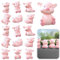 16 STK Glücksschweinchen Figuren, Glücksbringer Mini Schwein, Miniatur Schwein Figuren, Rosa Mini Schweinchen für DIY Handwerk Kuchen Dekoration Tischdeko Kind Geburtstag Party
