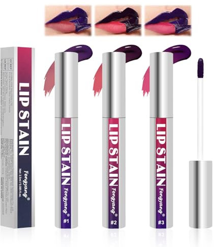 Fengyang® Labio Peel Off Tinte, Juego De Delineador De Labios De 3 Colores, Despegar La Mancha De Labio, Brillo De Labios Resistente Al Agua
