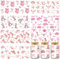 INCOK Rub on Transfers for Crafts - 8 Sheets Coquette Pink Bow UV DTF Stickers oz Water Bottle Pink Bow Cowboy Boots, Hat Glass Cup Wraps Decals for Coffee Mugs, DIY Creative Gift
