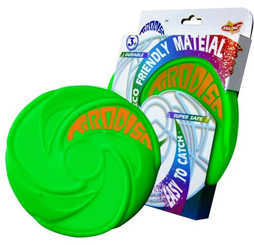 AMAZING TOYZ Tirodisc 20cm Modern Frisbee for Kids Optimal Toy | Ultra Soft Vibrant Silicone Frisbee but Flight Straight Easy Throw Easy Catch for Kids and Beginners Outdoor Toys Choice