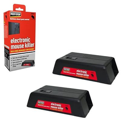 Pest-Stop Electronic Mouse Killer (Pack of 2) – Humane, Mess-Free & Fast-Acting Mouse Control – Up to 200 Kills – Battery Operated – No Poison – Indoor Mice Trap for Home & Office