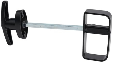 Besttoolifes Shed Door Security Lock Kit, T-Handle Design 5.5 Stem 2 Keys Included Black Powder Coat Finish, For Barns Playhouses Outdoor Structures
