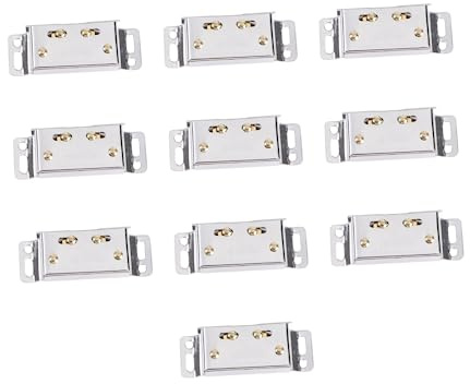 Hemobllo 10 pièces Loqueteau Porte Meuble Double Galet Acier Inoxydable Robuste Résistant Corrosion pour Armoire et Porte de Placard