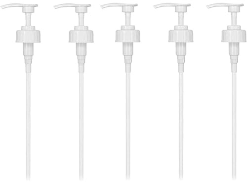 5Pcs 5L Pump Dispenser, 38mm Bottle Pump Dispenser with Tube | Bottle Pump Dispenser for 5 Litre Container, 4ml Dose Ideal for Water, Oil and Cleaning Products
