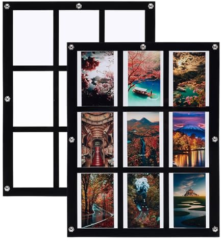 UNICRAFTALE 2 Sets Mit 9 Karten Acryl Trading Card Display Rahmen Sportkarten Collector Desktop Display Case Schwarz Baseballkarten Display Vitrine Für Basketball Football Hockey Standard