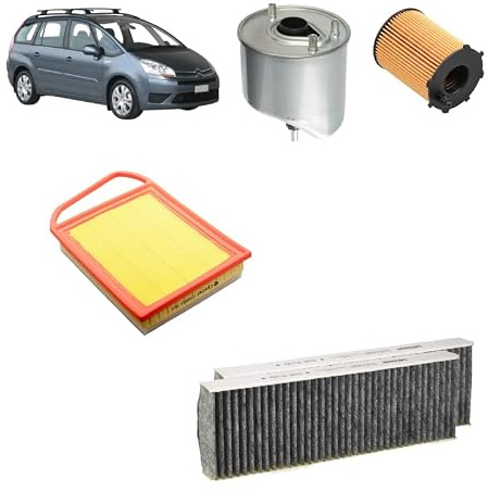 Kit tagliando 4 filtri compatibile con Citroen c4 picasso i 1.6 HDI 110 Gasolio 2010-2013