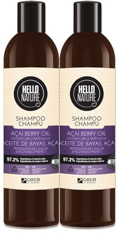 P-Beauty Naturkosmetik Shampoo mit Acai Beere - Farbschutz & Regeneration für coloriertes Haar - Haarpflege mit Acai Öl, Vitamin E & Panthenol für Glanz, Elastizität & weniger Haarbruch (2x 300ml)