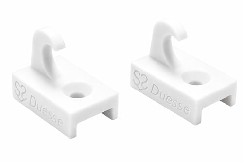 Duesse 2 ganchos para mosquiteras correderas laterales – Alta resistencia – Fabricado en Italia – Color blanco natural – Juego de 2 unidades – Compatibles con sistemas IRS (blanco)