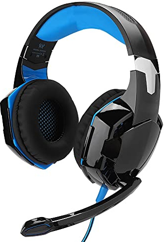 ZDETGU G9000 Gaming-Headset mit Kabel und Mikrofon für PC-Computerspiele, Kopfhörer mit Geräuschunterdrückung und Wolframstahl-Kopfbügel, Leichtes, Ergonomisches Design für Komfortable Sitzungen