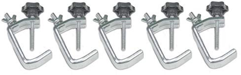 Party Clamp - 5er Set - kleiner Metallhaken für Lichteffekte und Scheinwerfer - bis 5kg - SATISFIRE (silber)