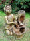 Casa Padrino Deko Gartenbrunnen Grün/Braun H. 59 cm - Luxus Kunststein Brunnen