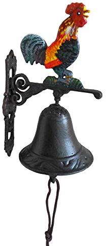 Kleine Glocke Hahn Wandglocke Türglocke Gusseisen Wanddeko Türdeko Gartendeko