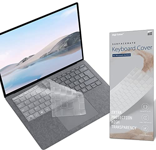Digi-Tatoo Custodia tastiera per Microsoft Surface Laptop5/Laptop4/3 (layout Europa); TPU premium, alta trasparenza, protezione della pelle della tastiera trasparente, (layout Europa/Italia)