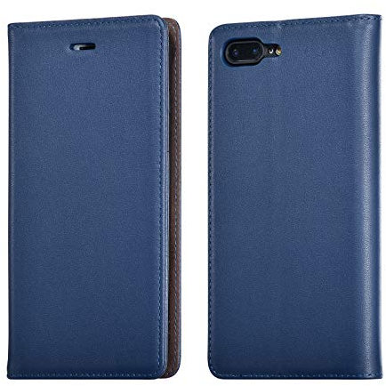 UEEBAI Case for iPhone SE 2022 5G/iPhone 7/iPhone 8/iPhone SE 2020, Genuine Leather Flip Case Luxury Vintage Wallet Cover Card Slots Magnetic Kickstand Protective Case for iPhone SE3/SE2 - Blue