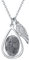 Perrusvrty Personalisierte Teardrop Fingerabdruck Bild Text Gravur Fingerabdruck Halskette für Frauen Männer Foto Halskette(Silber- 14)