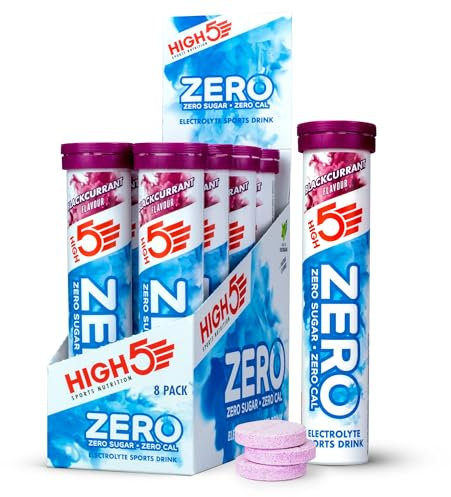 HIGH5 ZERO Elektrolyte Ohne Zucker - Hydration Helper, Für Mehr Leistung und Wohlbefinden - Potassium Calcium Magnesium Brausetabletten - Schwarze Johannisbeere,160 Elektrolyte Tabletten (8x20 Stück)
