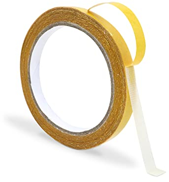 Modixun Doppelseitiges Klebeband aus Stoff, strapazierfähig, wasserdicht, stark, klebrig, doppelseitig, Rückstandsfrei, doppelseitiges Montageband für Kunst und Handwerk, 1 cm × 10 m
