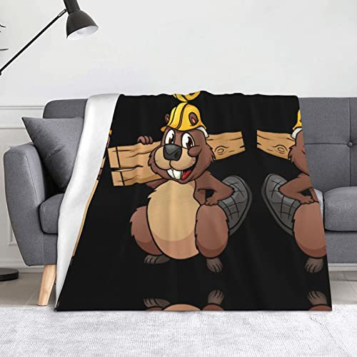 Biber-Arbeitsdecke, Flanell-Überwurfdecken: >> 152,4 x 127 cm, warme Decke für Bett, Sofa, Couch, Schlafzimmer, Herren, Frauen, Geschenk