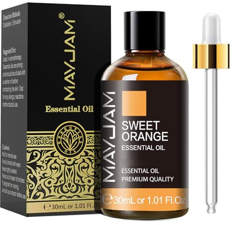 MAYJAM Sweet Orange Essential Oils 30ML, Sweet Orange Oil for Diffuser, Humidifier, DIY, Home, Wardrobes