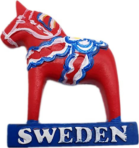 Kühlschrankmagnet, Motiv: Dala-Pferd, Schweden, Kühlschrank-Magnet, Dekoration, Magnet, Aufkleber, Souvenir, Kunstharz, Basteln