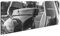 Vespa Motorrad in schöner Landschaft Panorama 100x50 cm Effekt: Schwarz/Weiss als Leinwandbild, Motiv fertig gerahmt auf Echtholzrahmen, Hochwertiger Digitaldruck mit Rahmen
